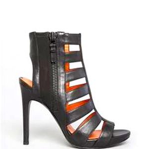 Via Spiga Black Caged Heels